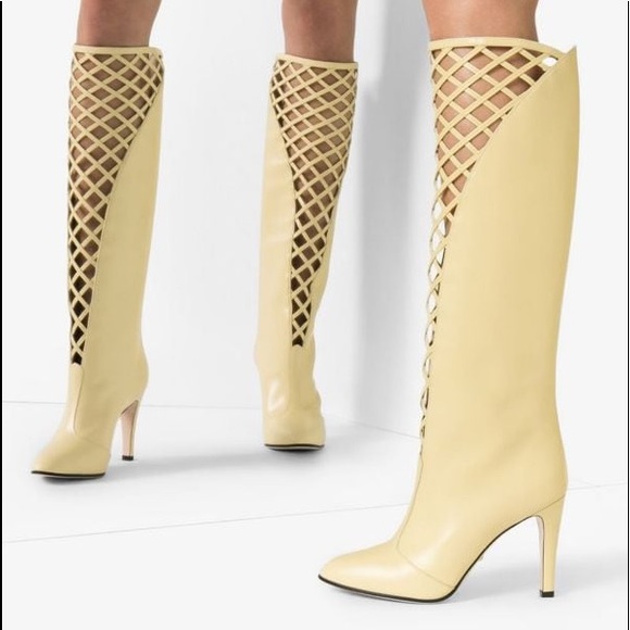 Gucci Cutout 95 Leather Knee Boots - Picture 2 of 13
